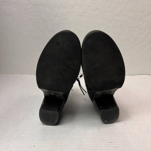 Levi's Boots Women's Size 9 Black Leather Ankle Zip Up Block Heeled Boho - Picture 8 of 12